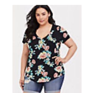 Torrid Floral V neck top